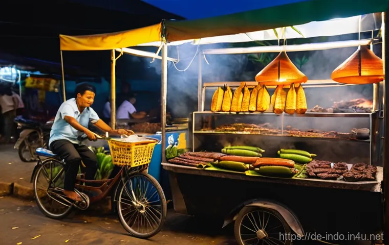 족자카르타에서의 전통 음식 투어 - **Prompt:** A close-up shot of a traditional Indonesian kitchen scene in Yogyakarta, focusing on the...