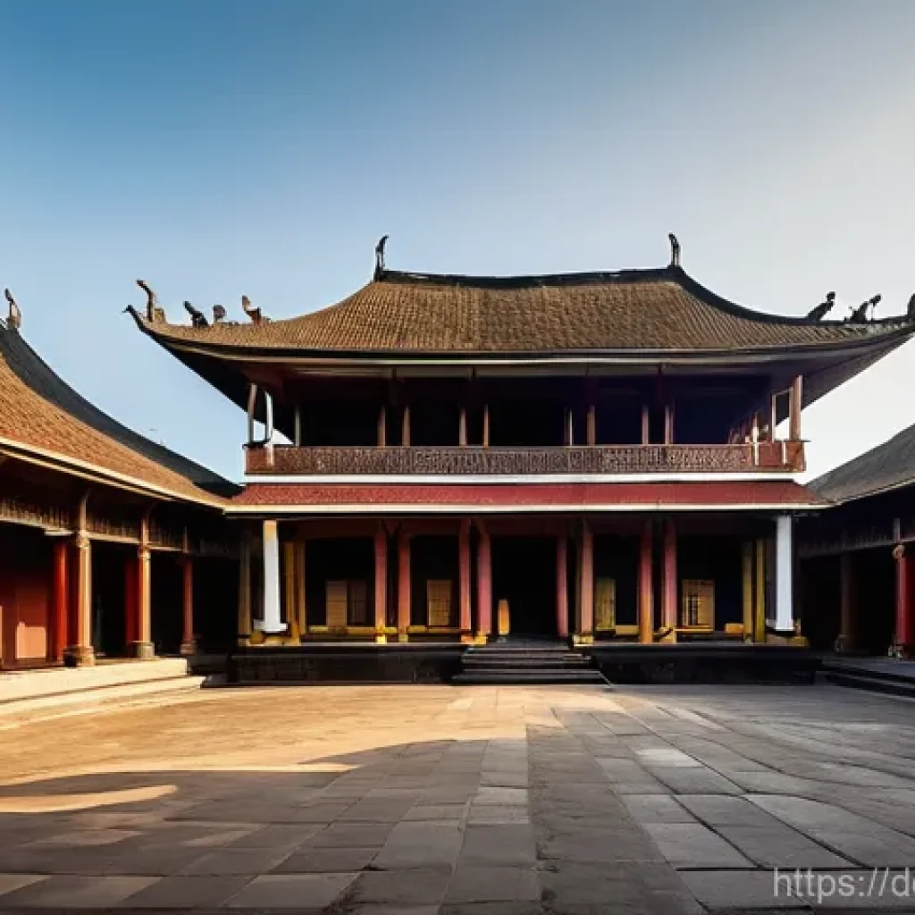 족자카르타 크라톤 궁전 - **"A majestic panoramic view of the Kraton's grand entrance and central courtyard in Yogyakarta, bat...