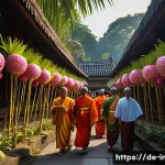 인도네시아의 종교적 축제 - **Prompt:** A vibrant and spiritual Balinese temple festival scene at sunset. The image features a p...