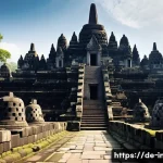 보로부두르 사원 역사 - **Prompt:** A breathtaking wide-angle shot of the ancient Borobudur temple in Indonesia, during its ...