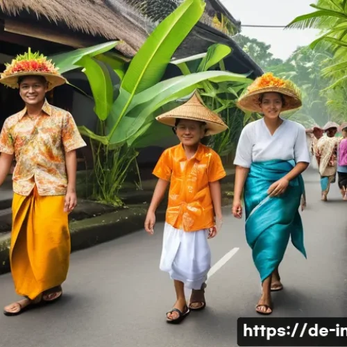 발리 힌두교 축제 - **Vibrant Galungan Celebration:** A serene yet vibrant scene during the Balinese Galungan festival. ...