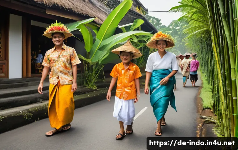 발리 힌두교 축제 - **Vibrant Galungan Celebration:** A serene yet vibrant scene during the Balinese Galungan festival. ...